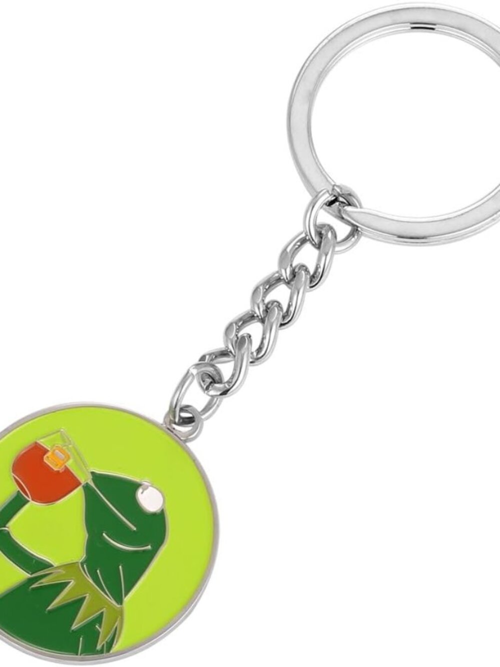 Kermit Frog Drinking Tea That's None of My Business Keyring Key chain